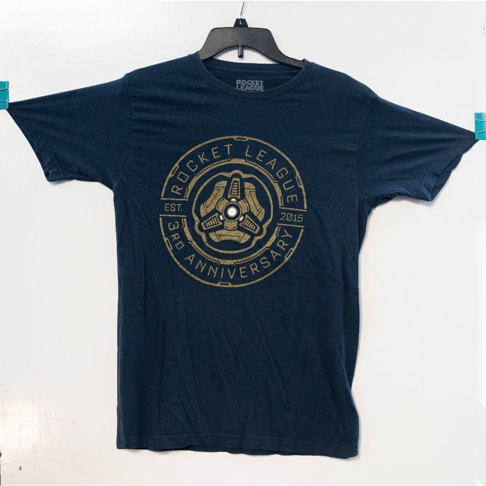 2018 Rocket League 3rd Anniversary Shirt designed by Jinx Navy Blue Size M